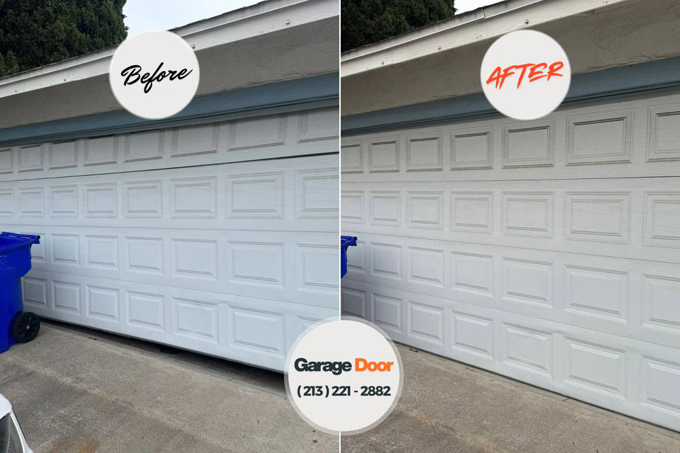 Before and after: garage door repair Lorain County